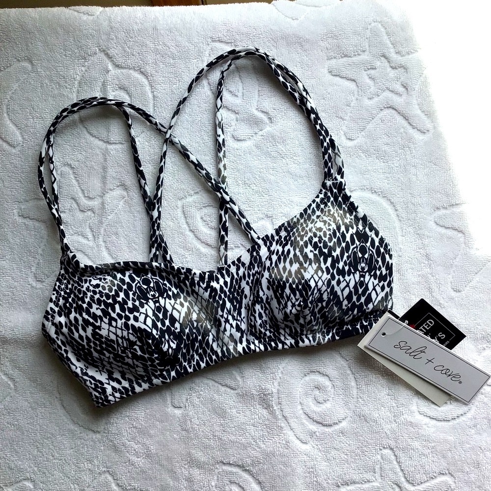 Salt + Cove Snakeskin Print Bikini Top - NWT